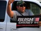 redneck with Bush poster