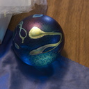 Robert-Held-Canada-medium-sphere-iridescent-blue-gold-tracings--IMG 7315